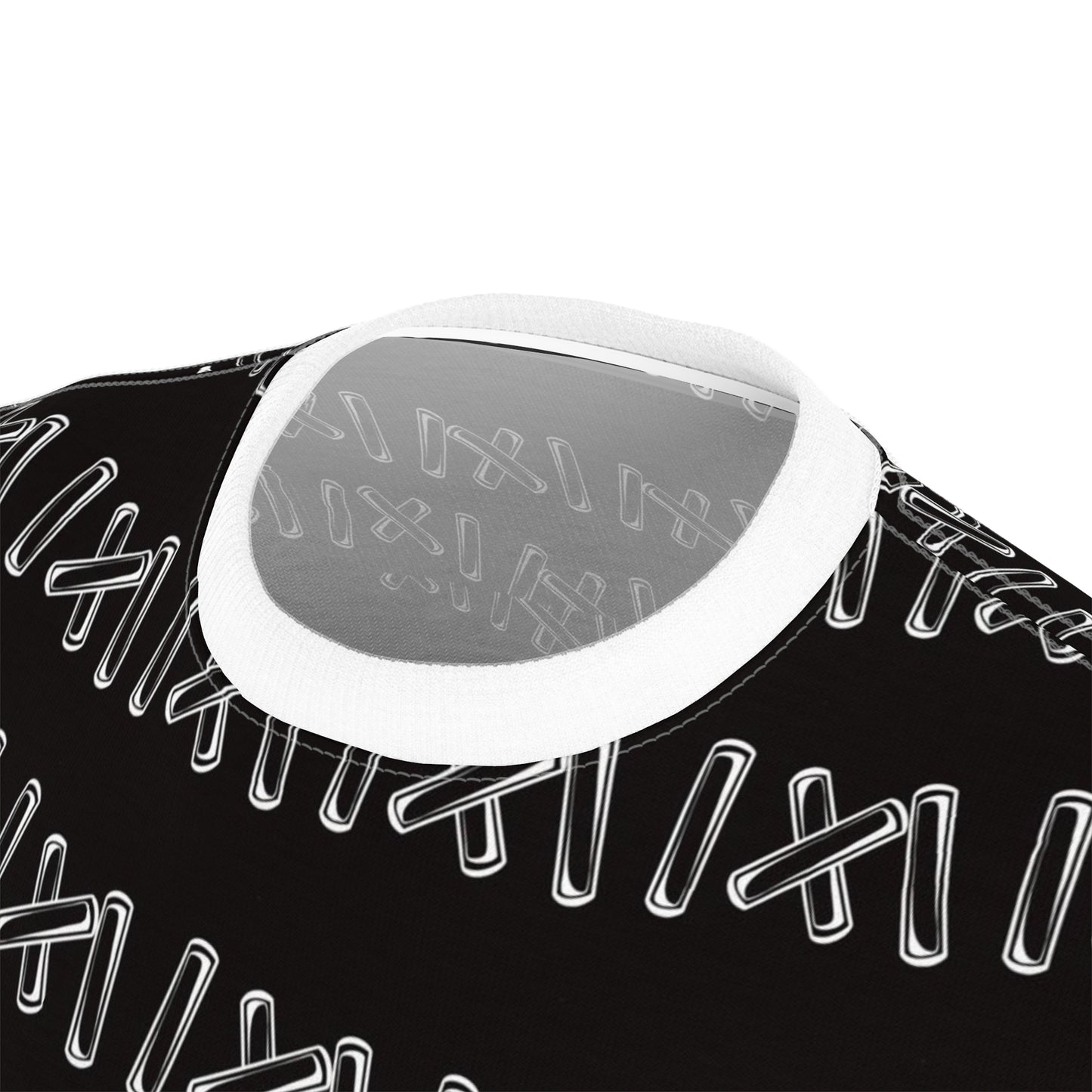 Unisex Black & White Stitching Design T-Shirt