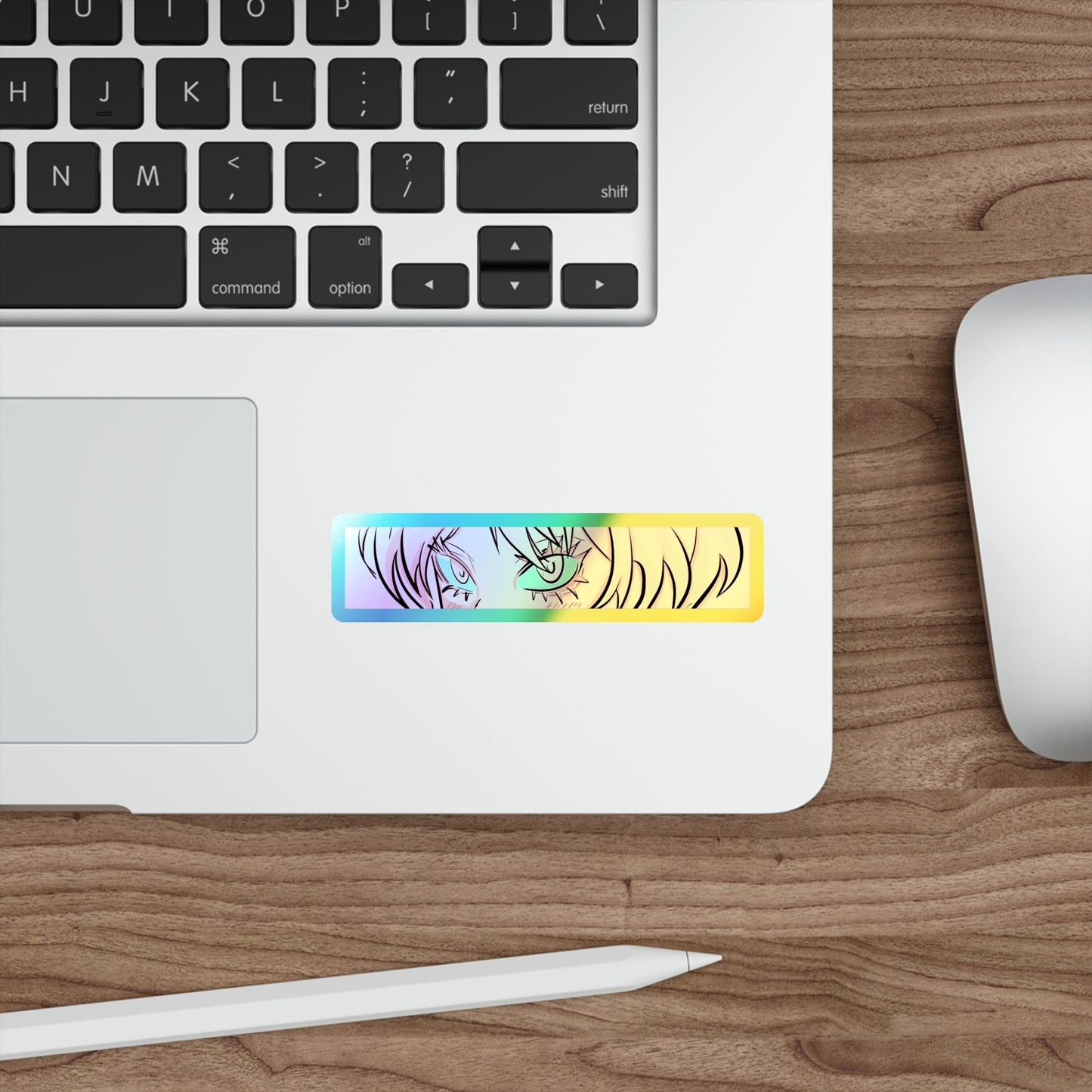 Holographic Die-Cut Anime Waifu Sticker Perfect for Skateboards, Journals, Gifts, and Ware