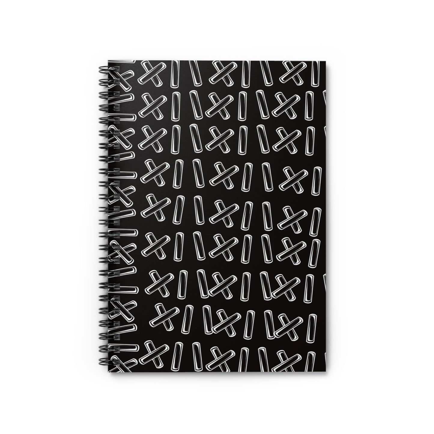 Black Stitching Spiral Notebook - Ruled Line