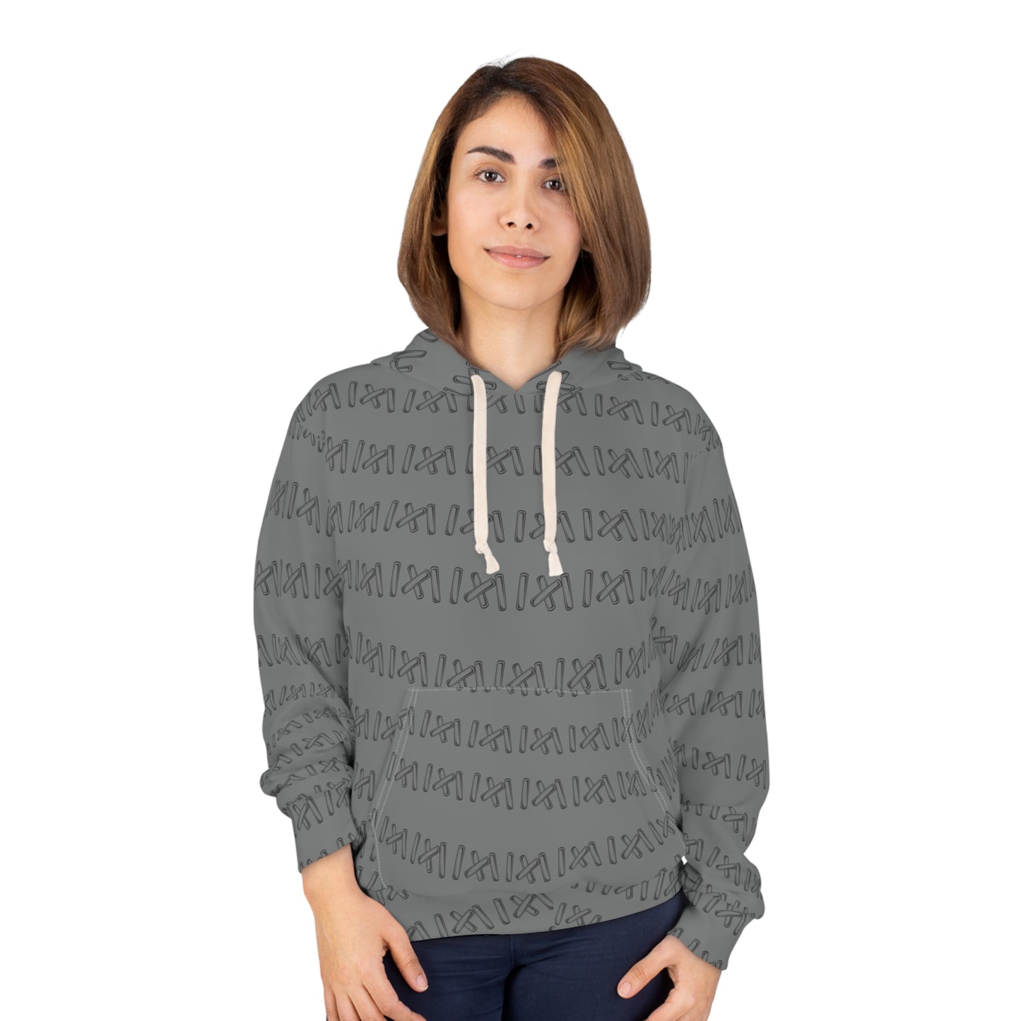 Unisex Pullover Grey Stitching Hoodie