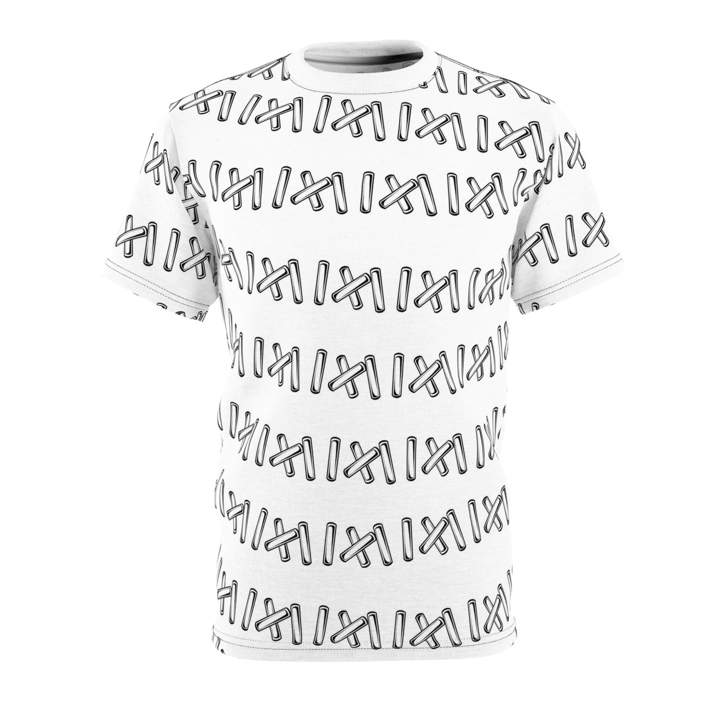 Unisex Black & White Stitching Design T-Shirt