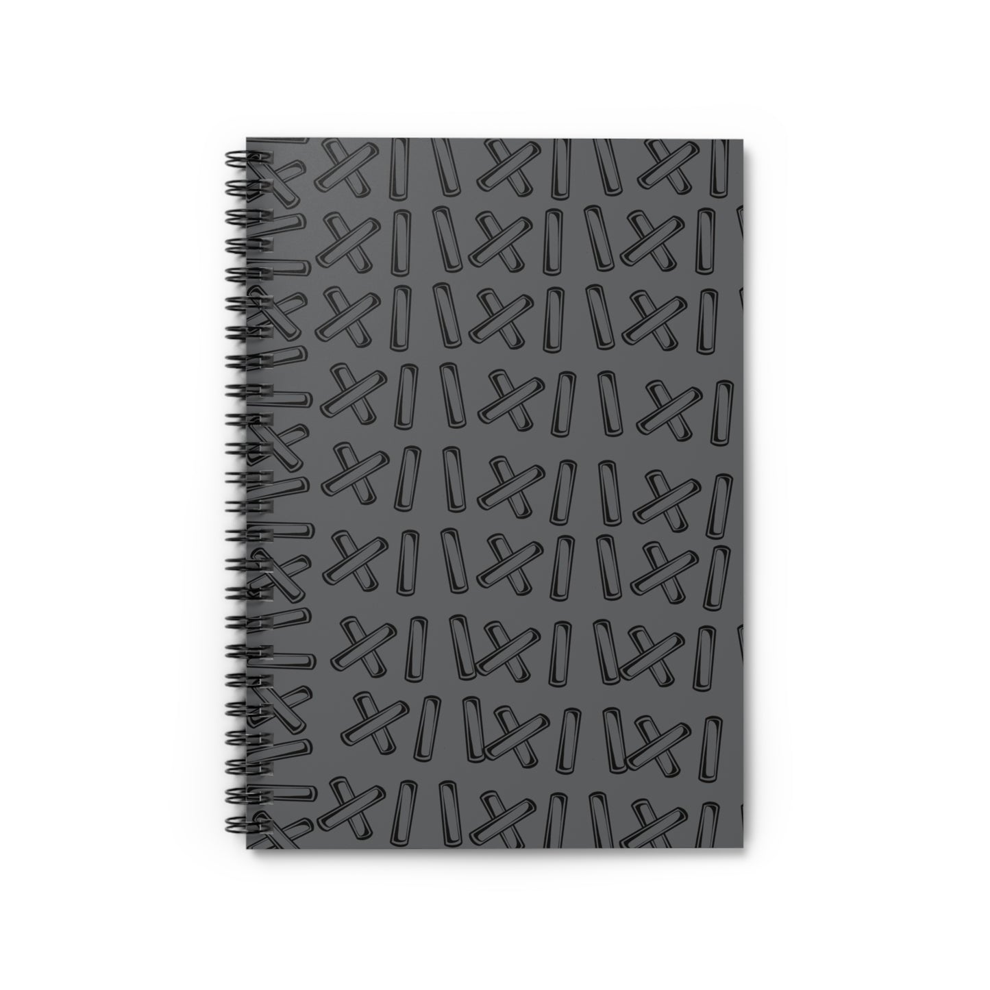 Grey Stitching Spiral Notebook - Ruled Line