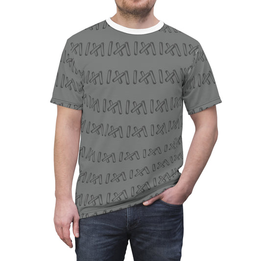 Unisex Grey Stitching Design T-Shirt