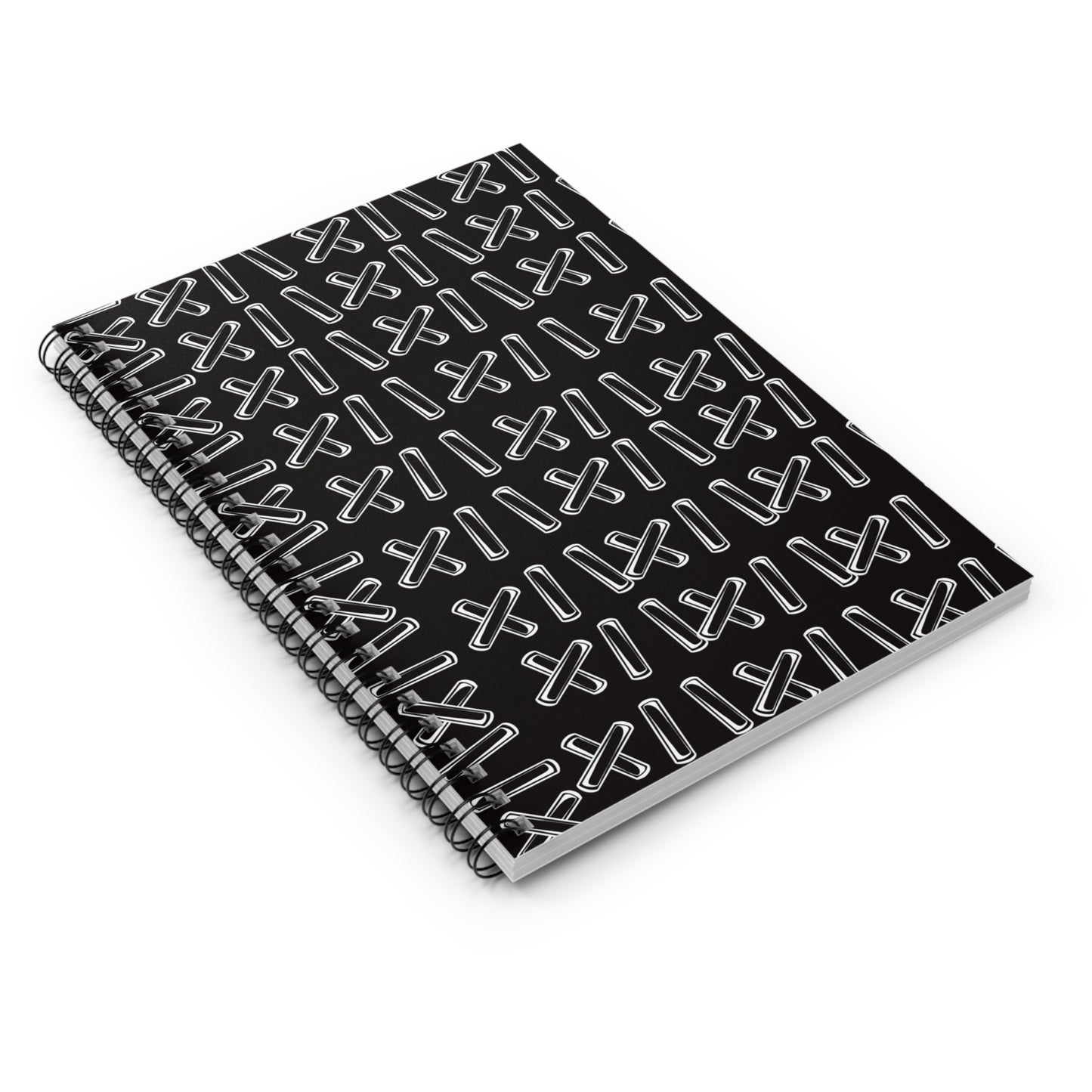 Black Stitching Spiral Notebook - Ruled Line