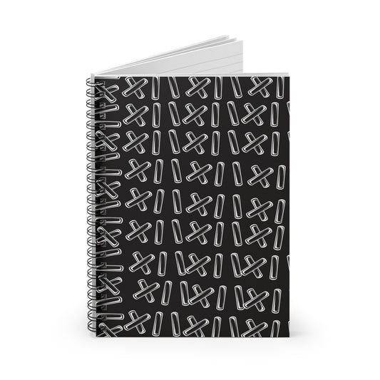 Black Stitching Spiral Notebook - Ruled Line