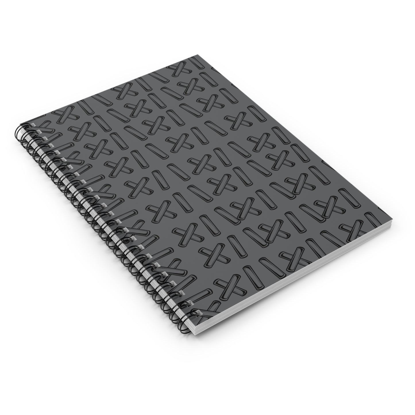 Grey Stitching Spiral Notebook - Ruled Line